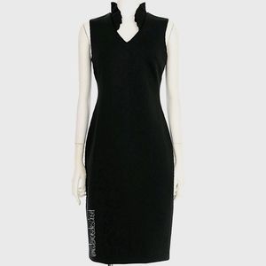 Calvin Klein Ruffle V-Neck Scuba Sheet Dress Sz